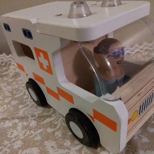 Delta-Sport wooden toy ambulance